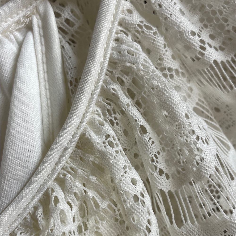New Directions Cream Lace Blouse With Lining - Picture 3 of 6